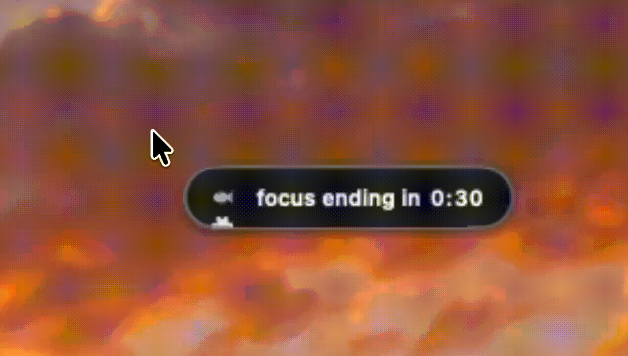 pawl giving a quiet timer-ending notification before break