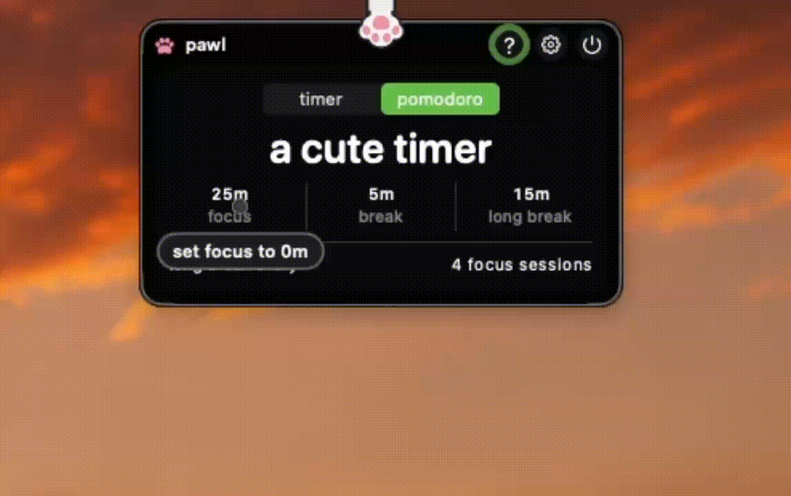 pawl timer controls being adjusted by pulling the paw